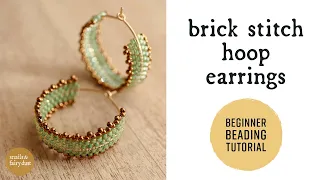 Brick Stitch Hoop Earring Tutorial - Circular Brick Stitch Beginning Beading Tutorial