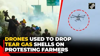 Chaos at Haryana-Punjab border; police use drones to drop tear gas shells on farmers in Ambala