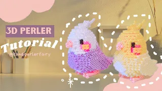 3D cockatiel Birds Perler Beads Tutorial Easy