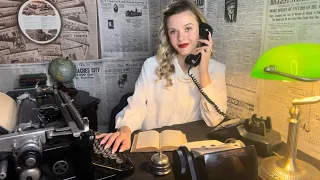 ASMR 1940s Office Secretary Roleplay 📞📃 (typewriter, rolodex, rotary phone, etc)