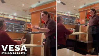 Waitress  kicked out a customer after he tried to give his number to underage girls