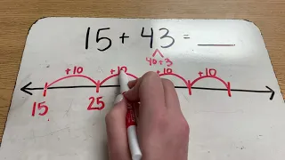 Solving 2 Digit Addition: Open Number Line (NO Regrouping)