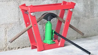 How To Make A Simple Hydraulic Pipe Bender Using Car Jack | DIY