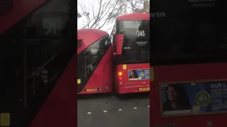 London buses collide and get stuck together