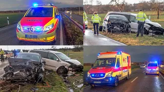 ++ 4 VERLETZTE: SCHWERER FRONTALUNFALL ++ (darunter 2 Kinder) - RETTUNGSDIENST im GROSSEINSATZ