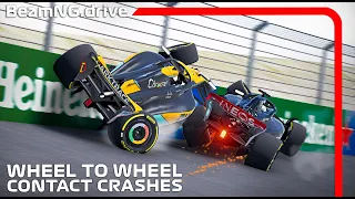 WHEEL TO WHEEL Contact Crashes #2 | BeamNG.drive | F1MOD