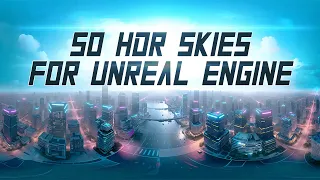 50 FUTURISTIC HDR SKIES WITH HIGH RISE BUILDINGS - UNREAL ENGINE MARKETPLACE