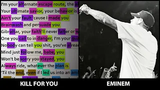 Eminem - Kill for You [Rhyme Scheme] Highlighted