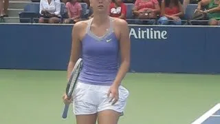 Maria Sharapova Practice at the 2012 US Open (with Laura Robson)