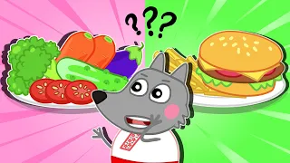 Vegetables or French Fries? Wolfoo Learns Healthy Food Choices ⭐️ Kids Healthy Habits | Pug Family