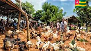 Rural village market day in Togo. Raw unfiltered village market day in south Togo west Africa.