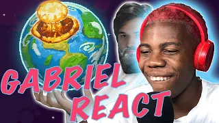 GABRIEL REACTS TO: SIMULADOR DE DEUS! CRIEI MEU PRÓPRIO PLANETA! - World Box | CORTES DO MRGAFEL