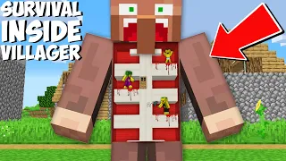 How can MY FAMILY SURVIVE INSIDE A VILLAGER in Minecraft ? WHAT INSIDE VILLAGER ?