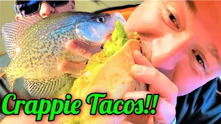 FISH TACOS!! Crappie Tacos NOT CRAPPY at all (Catch Clean Cook)