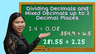 Dividing Decimals and Mixed Decimals up to 2 Decimal Places