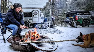 Teardrop Winter Camping | A quiet adventure in our Nucamp Tag XL Boondock