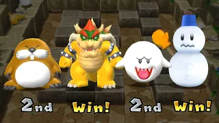 Mario Party 9 Monty Mole Vs Bowser Vs Boo vs Snowman - 1 vs 3 Minigame
