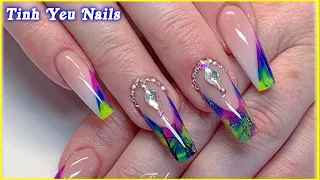 Ombre Kết Hợp Marble Design | Ko đẹp ko lấy tiền || Tinh Yeu Nails