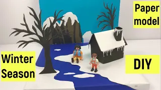 Winter season paper model | Seasons model making | Winter season model making | @diyasfunplay