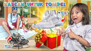 LEIKA KASIH SURPRISE KADO SEPATU BARU BUAT TOMPEL 😍 TOMPEL NGGAK MAU SEKOLAH, SEPATUNYA BOLONG