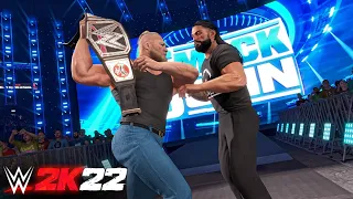 WWE 2K22 - Brock Lesnar & Roman Reigns Brawl on SmackDown! (Prediction)