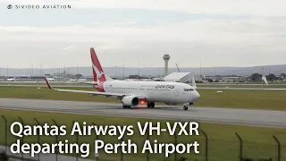 17 years old today - Qantas Airways (VH-VXR) departing Perth Airport.