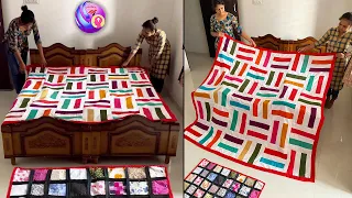 Most unique bedsheet design - old clothe reused ideas