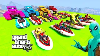 GTA V Epic New Stunt Race For Car Racing Challenge By Trevor and Shark