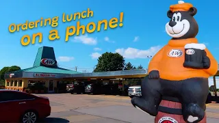 This Authentic A&W Drive-in where you order with a corded phone!