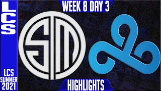 TSM vs C9 Highlights | LCS Summer 2021 W8D3 | Team Solomid vs Cloud9