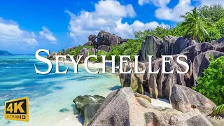 FLYING OVER SEYCHELLES (4K UHD) - Relaxing Music With Wonderful Natural Landscape -4K Video Ultra HD