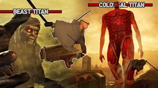 THE BEAST AND COLOSSAL TITAN BOSS FIGHTS | Attack on Titan: The Game FINALE