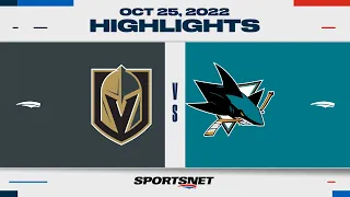 NHL Highlights | Golden Knights vs. Sharks - October 25, 2022