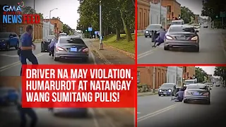 Driver na may violation, humarurot at natangay ang sumitang pulis! | GMA Integrated Newsfeed