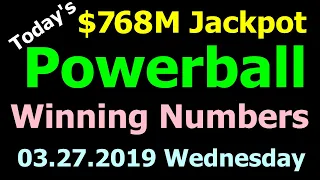 Today Powerball Winning Numbers 27 March 2019 ($768M Jackpot). Powerball drawing tonight 3/27/2019