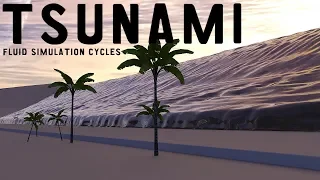 Blender Tsunami Fluid Simulation Cycles #b3d