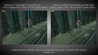 Nvidia GeForce 2 Ti vs super fast GeForce 4 MX 440 3dMark 2000 demo
