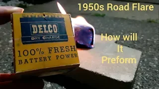 Testing 1950s DELCO Emergency Road Flare "60 Years old+"