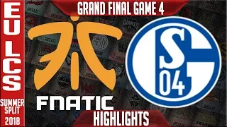 FNC vs S04 Highlights Game 4 | EU LCS Playoffs Grand Final Summer 2018 | Fnatic vs FC Schalke 04 G4