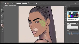 How to Draw a Cartoon Kim Kardashian - Adobe Illustrator Drawing Tutorial with wacom graphic board