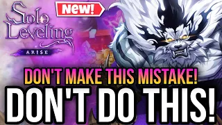 Solo Leveling Arise - Do Not Make This Mistakes! *Global Guide*