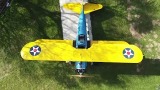 1940's Boeing Stearman Startup & Aerobatics