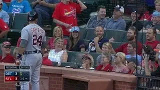 DET@STL: Miggy interacts with fans behind the screen