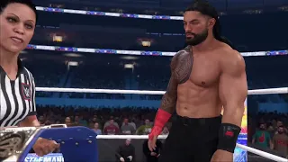 WWE 2K23 Gameplay Roman Reigns vs Brock Lesnar Championship Unification WrestleMania 38