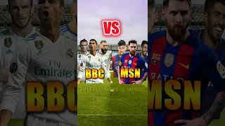 BBC (Benzema, Bale, Ronaldo) VS MSN ( Messi, Neymar, Suarez) shorts #shorts #neymar #messi #ronaldo