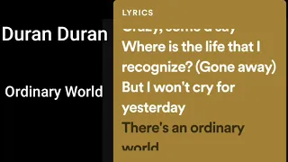 Duran Duran - Ordinary World Karaoke (Lower Key)