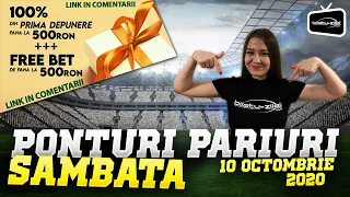 Ponturi pariuri sportive 10.10.2020