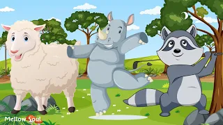 Sounds of wildlife animals, familiar animals: sheep, rhino, raccoon, crocodile, red panda, skunk