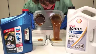 Chevron Delo VS Shell ROTELLA T4 15W-40 Cold Flow Test