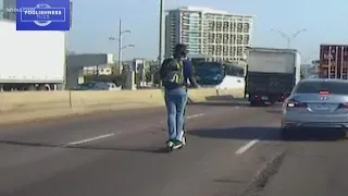 Foolishness Files: Man seen riding scooter on Dallas highway